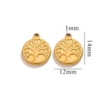 Gold color / 1 Piece Simple Retro Style Cartoon Tree Shape Stainless Steel  Gold Color Women's Pendant Picture4